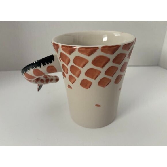 PIER 1 IMPORTS GIRAFFE Handpainted Stoneware MUG with Head & Neck Handle - Picture 3 of 6